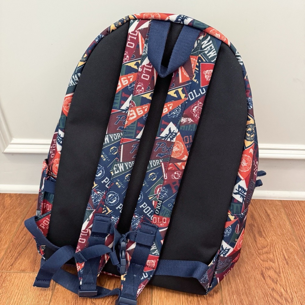 Polo Ralph Lauren‎ Pennant AOP Junior Backpack Multicolor NWOT! 17"x12"x4.5" - Picture 8 of 10
